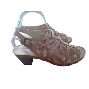 Josef Seibel Women's Ruth Heeled Sandal Tan Leather EU 37 US 6.5